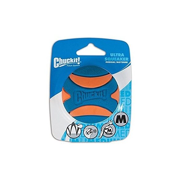 CHUCKIT Ultra Squeaker Sípolós Labda Pakk (M)
