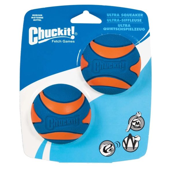CHUCKIT Ultra Squeaker Sípolós Labda Pakk (M)