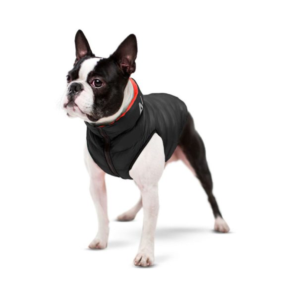 AiryVest kifordítható kutyakabát fekete-piros (M 45) 