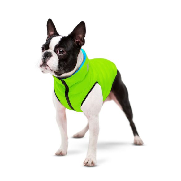 AiryVest kifordítható kutyakabát világos zöld-kék (S 35)