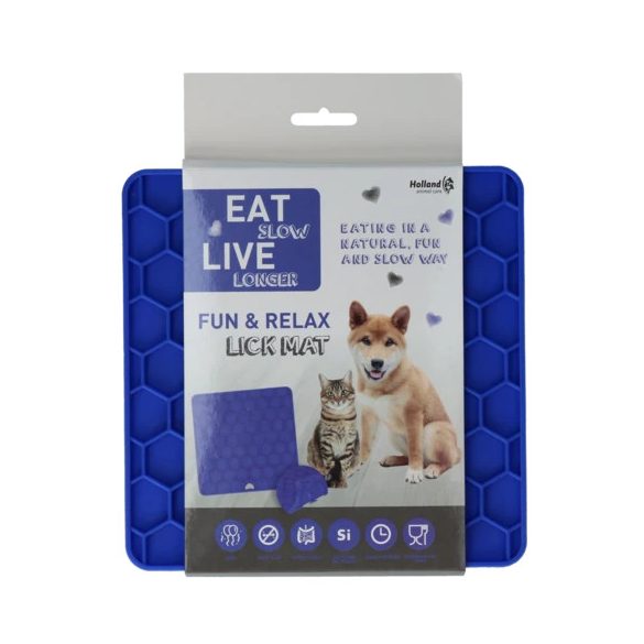 EAT SLOW LIVE LONGER Fun & Relax Lick Mat Kék