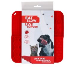EAT SLOW LIVE LONGER Lick Mat Piros